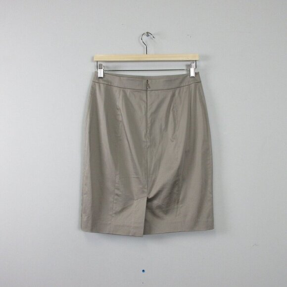 Club Monaco Pencil Skirt 4 Beige Mini Cotton Blend Career Office Business 156 - Picture 2 of 8